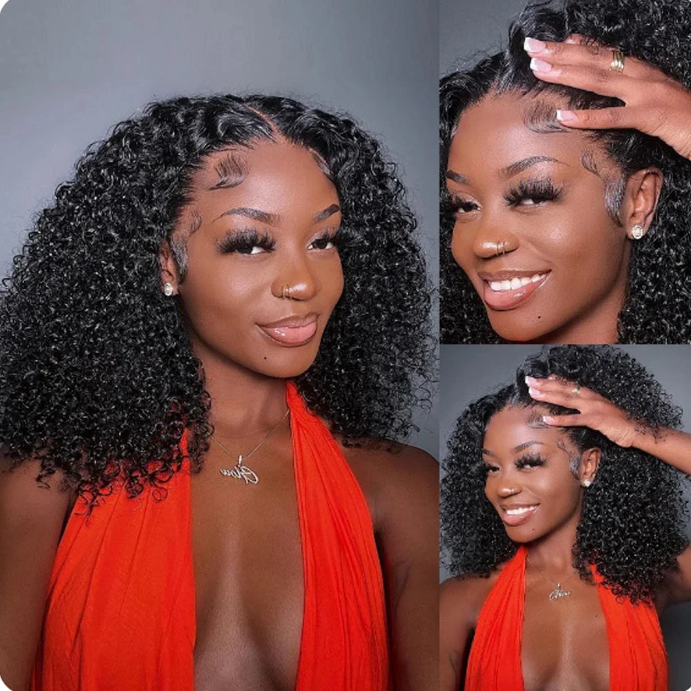 Glueless Wigs Human Hair Wear And Go Kinky Curly Lace Frontal Human Hair Perruque Cheveux Humains OnSale Brazilian Raw Hair