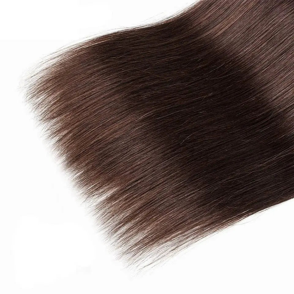 Chocolate Brown Virgin Straight Human Hair Weave Bundles 3/4Pcs Bone Straight Human Hair Extensions For Women Clearance Sale