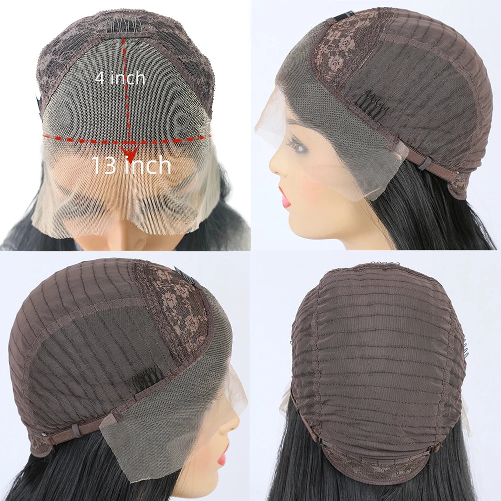 AIMEYA Loose Wave Synthetic Lace Wigs for Women Lace Front Wig Brown Hair Frontal Lace Wig Natural Looking Wig Daily Use Cosplay