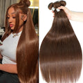Chocolate Brown Virgin Straight Human Hair Weave Bundles 3/4Pcs Bone Straight Human Hair Extensions For Women Clearance Sale