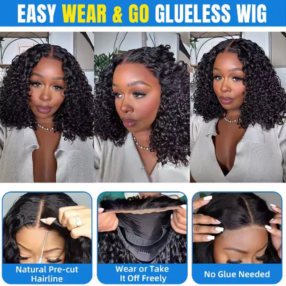 Glueless Wigs Human Hair Wear And Go Kinky Curly Lace Frontal Human Hair Perruque Cheveux Humains OnSale Brazilian Raw Hair