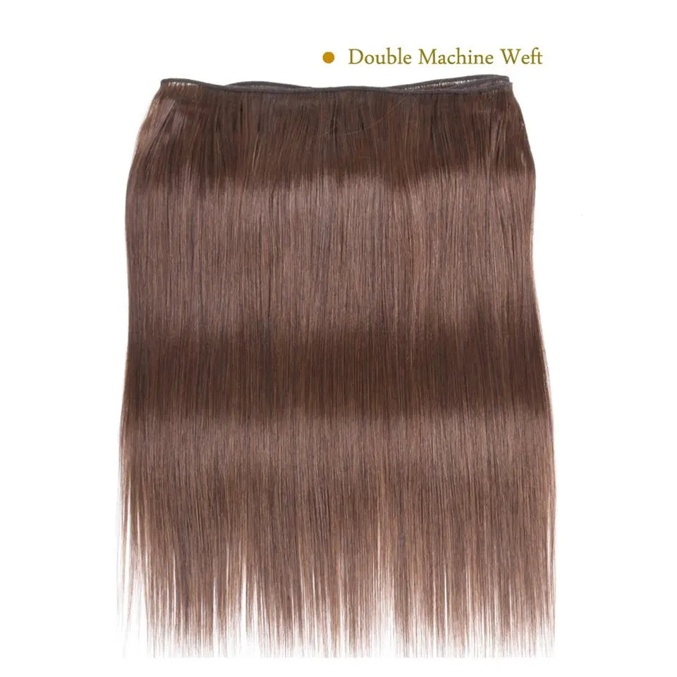 Chocolate Brown Virgin Straight Human Hair Weave Bundles 3/4Pcs Bone Straight Human Hair Extensions For Women Clearance Sale