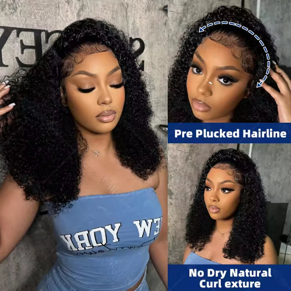 Glueless Wigs Human Hair Wear And Go Kinky Curly Lace Frontal Human Hair Perruque Cheveux Humains OnSale Brazilian Raw Hair