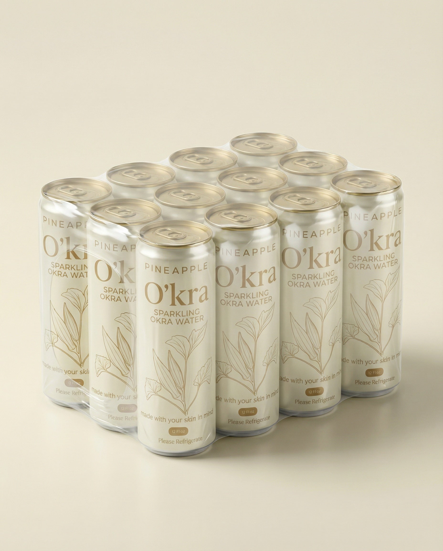 PRE- ORDER: O’kra – Sparkling Okra Water (Pineapple) | Hydration & Skin Health