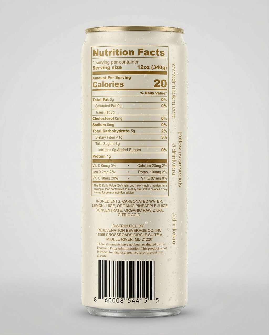 PRE- ORDER: O’kra – Sparkling Okra Water (Pineapple) | Hydration & Skin Health
