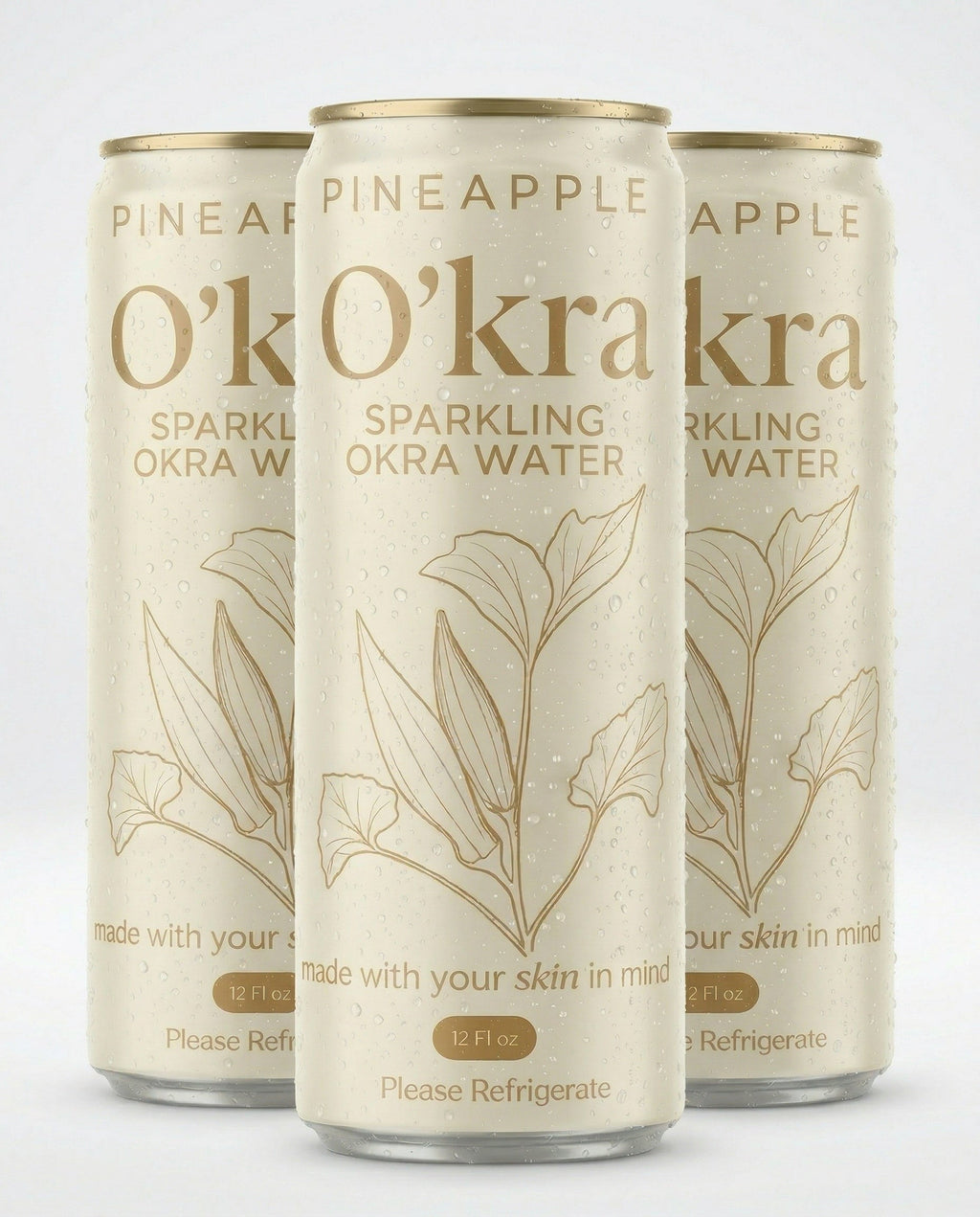 PRE- ORDER: O’kra – Sparkling Okra Water (Pineapple) | Hydration & Skin Health